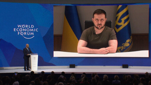 The war in Ukraine is dominating this year's meeting of business and political leaders in Davos. 