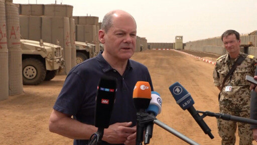 Olaf Scholz has visited German troops and held talks with his counterpart in Niamey. 