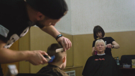 A group of hairdressers and beauticians offer their skills to victims of the Russian occupation.