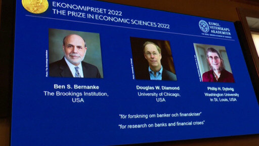 Tres estadounidenses ganan el Premio Nobel de Economía: Douglas Diamond, Philip Dybvig y Ben Bernanke