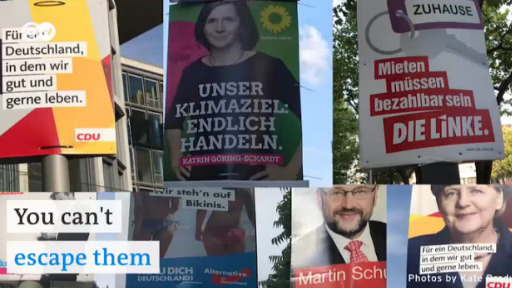 German election campaign placards