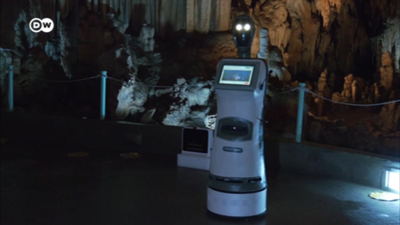 Billed as the world’s first robot tour guide, Persephone has been welcoming visitors to the Alistrati Cave.