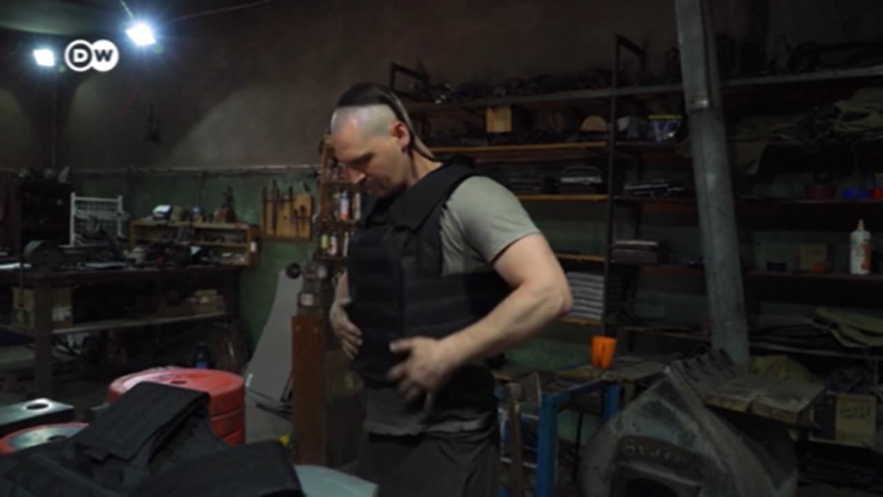 Traditional blacksmiths are using their skills to produce tank traps and body armor for soldiers,