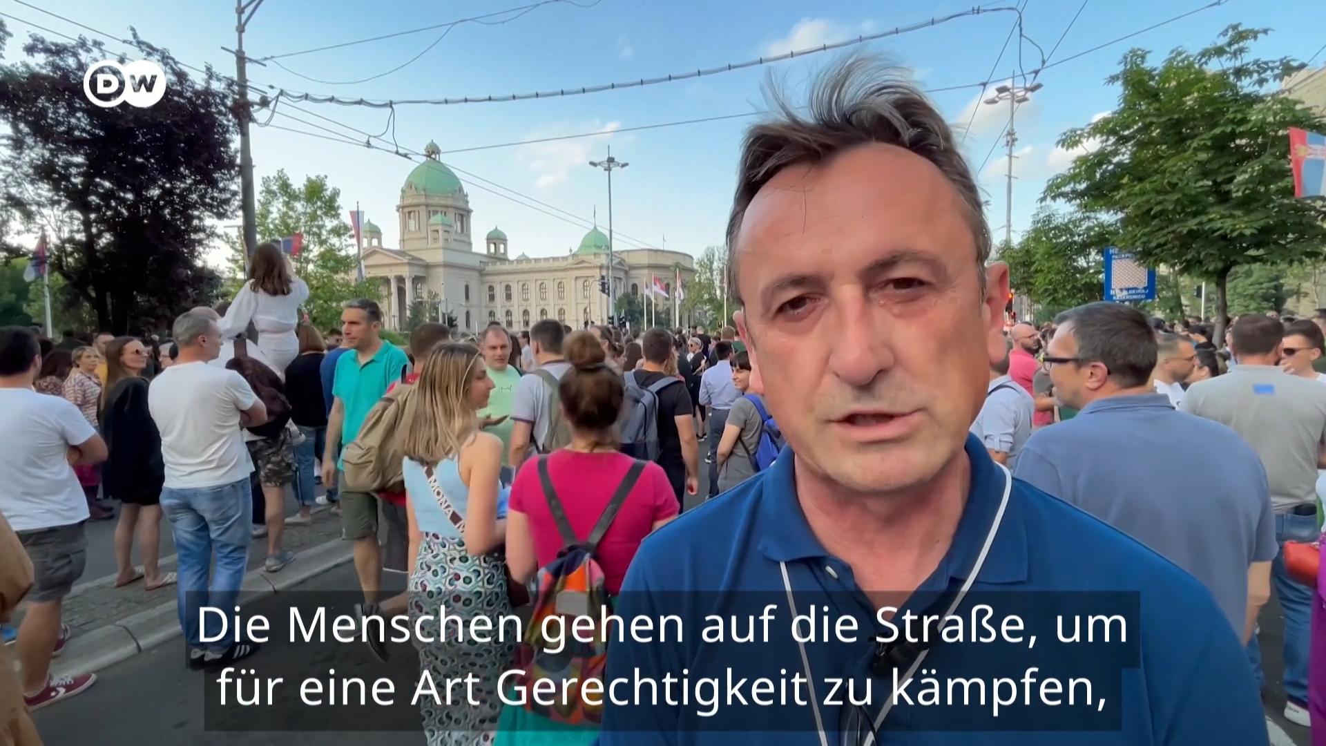 Serbien Wöchentliche Proteste gegen Gewalt DW 15.06.2023