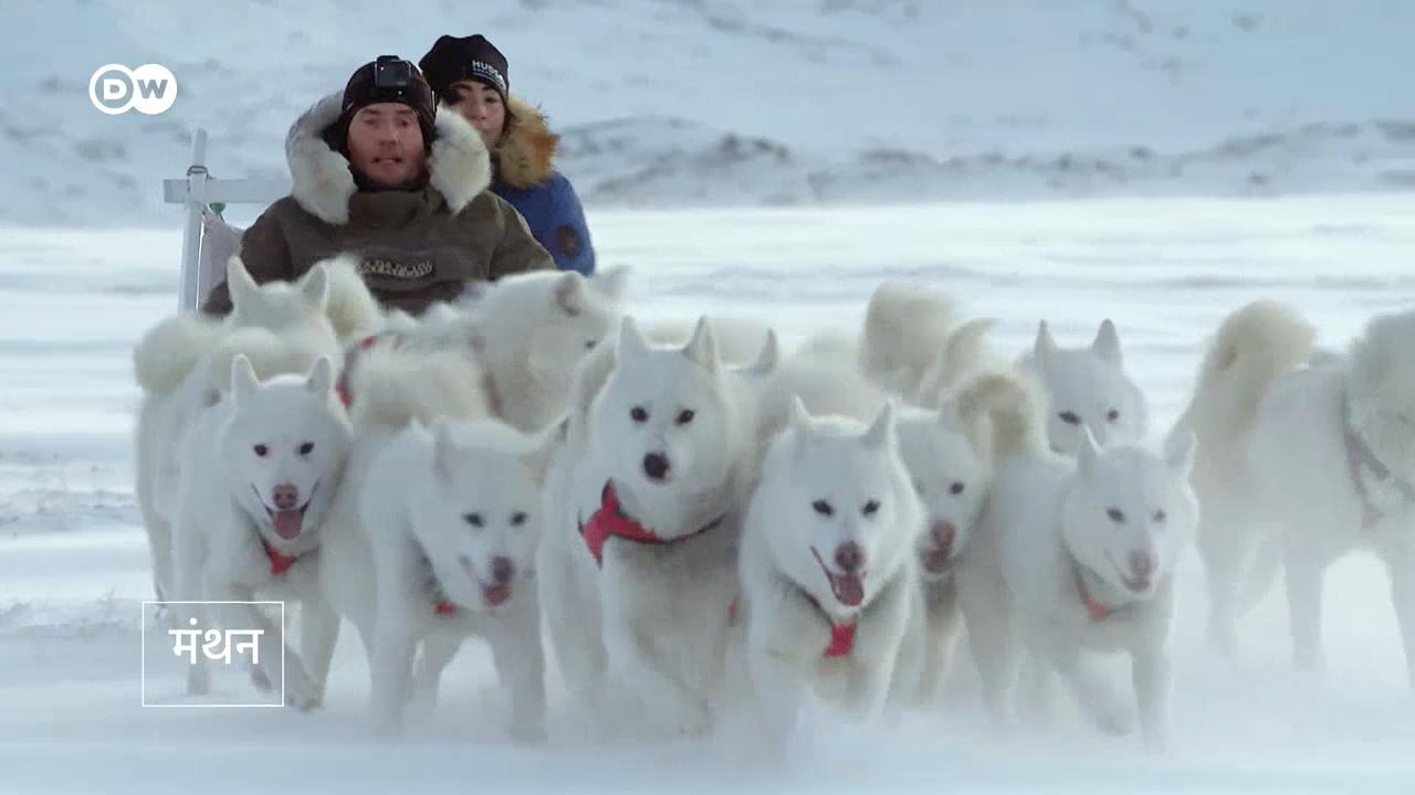 ग्रीनलैंड में टूर गाइड्स परेशान हैं क्योंकि स्लेज कुत्तों के आराम से चल सकने के लिए जरूरी बर्फ लगातार कम होती जा रही है.