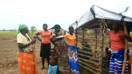 Cerca de 20 famílias que fugiram dos ataques armados no centro moçambicano estão a viver de forma improvisada.