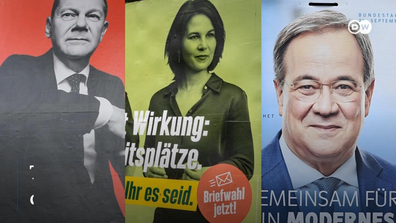 Olaf Scholz, Armin Laschet e Annalena Baerbock são os três candidatos ao cargo de chanceler federal da Alemanha. 