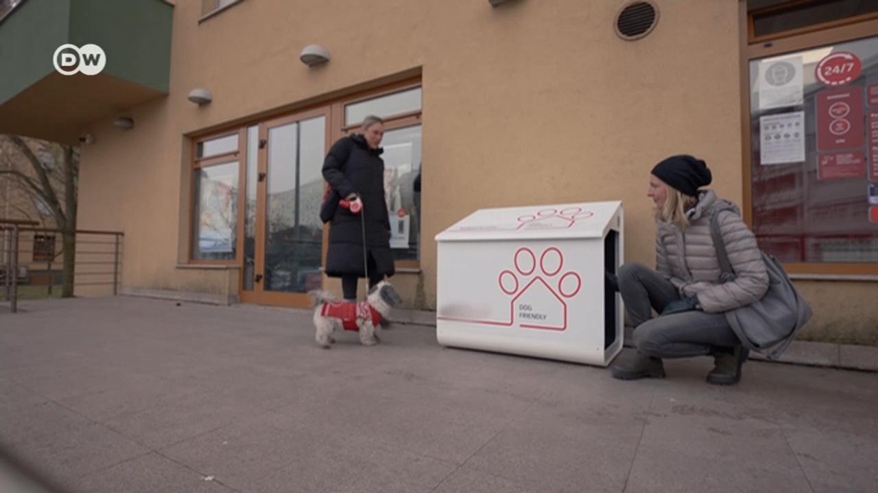 Ljubitelji pasa i inovacija u Hrvatskoj smislili su kućice u koje psi mogu da se smeste dok čekaju ispred prodavnice.